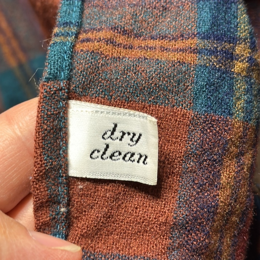 Vintage Pendleton Blue Plaid Wool Button Down Long Sleeve Shirt Large - Picture 8 of 9